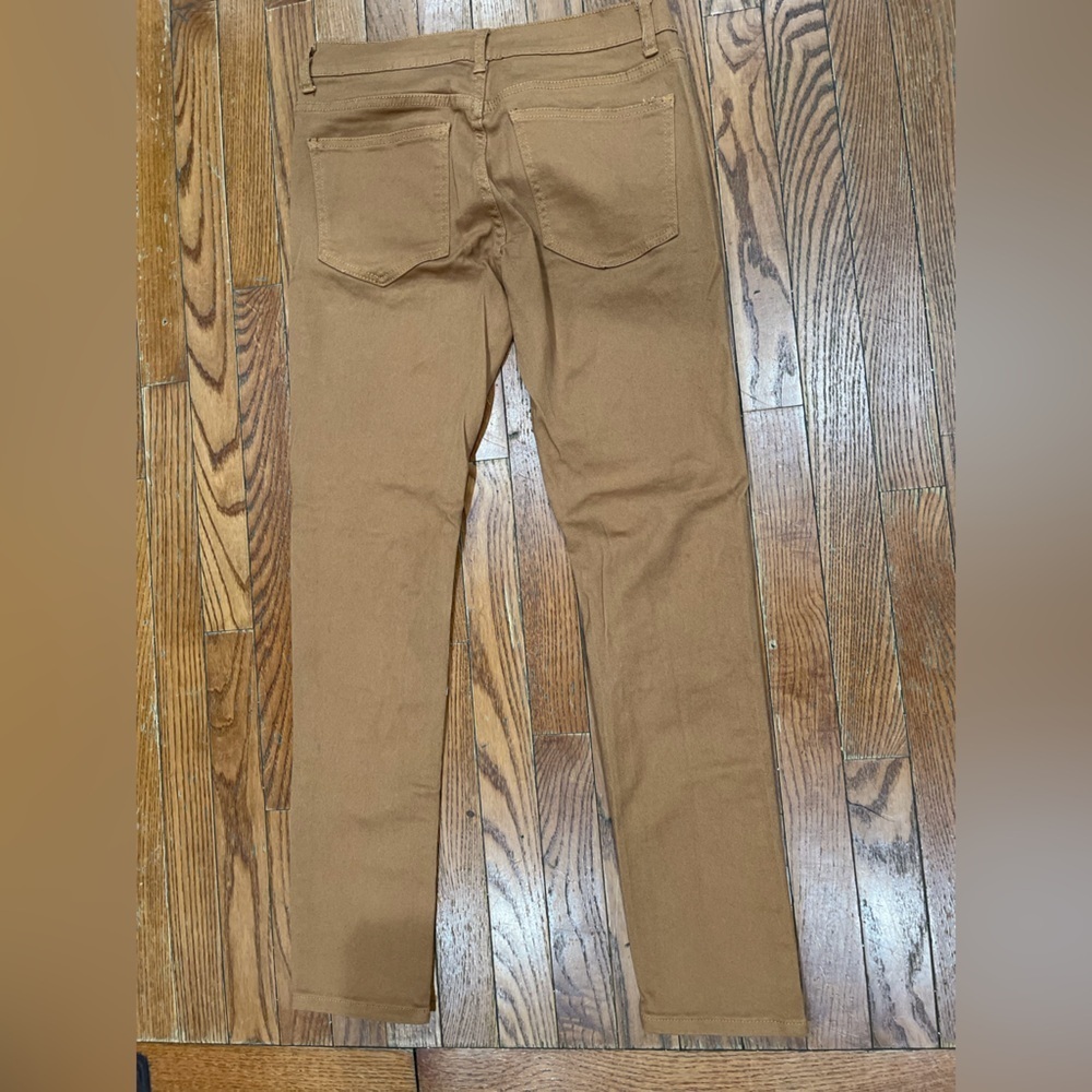Stylish Tan Distressed Women's Straight Leg Jeans - Picture 14 of 14